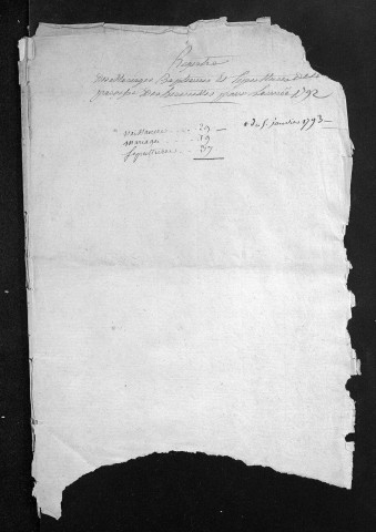 Collection du greffe. Baptêmes, mariages, sépultures, 1792