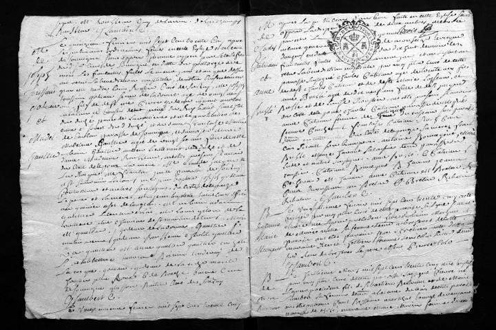 Collection du greffe. Baptêmes, mariages, sépultures, 1735