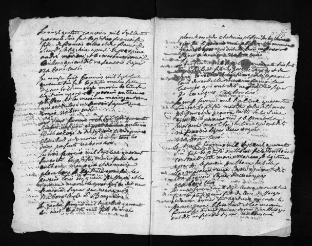 Collection du greffe. Baptêmes, mariages, sépultures, 1746-1747 - L'année 1745 est lacunaire dans cette collection