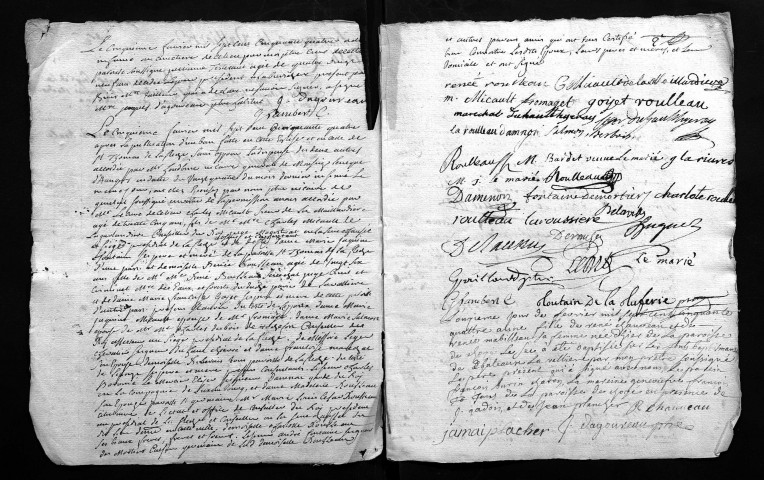 Collection du greffe. Baptêmes, mariages, sépultures, 1754