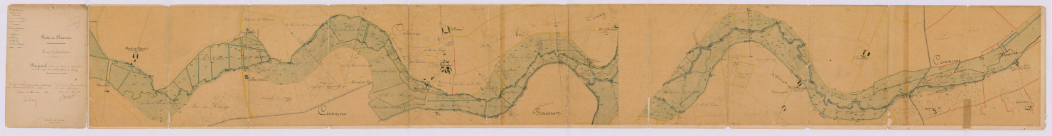 Plan général de la rivière d'Esves et de ses moulins dans la commune de Civray (5 mai 1860)