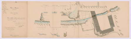 Plan et détails du moulin de Gruteau et de ses abords (1er mars 1855)