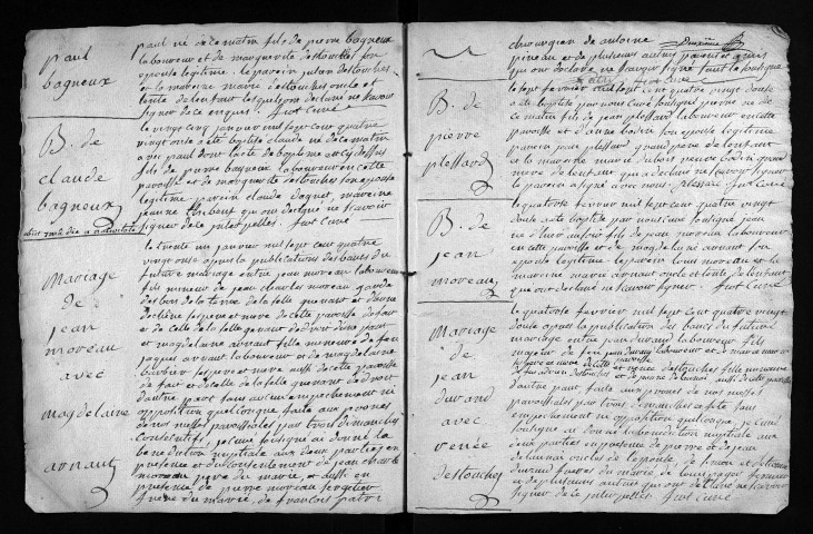 Collection du greffe. Baptêmes, mariages, sépultures, 1792