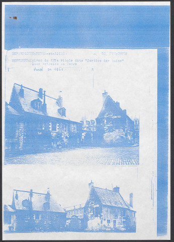 Maison du XVIème siècle, dite Justice des Bains, place Grégoire de Tours : photocopies de photos (3/3).