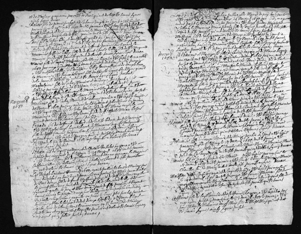 Baptêmes, mariages, sépultures, 1681 - 6NUM6/216/001 à 6NUM6/216/097 : collection du greffe