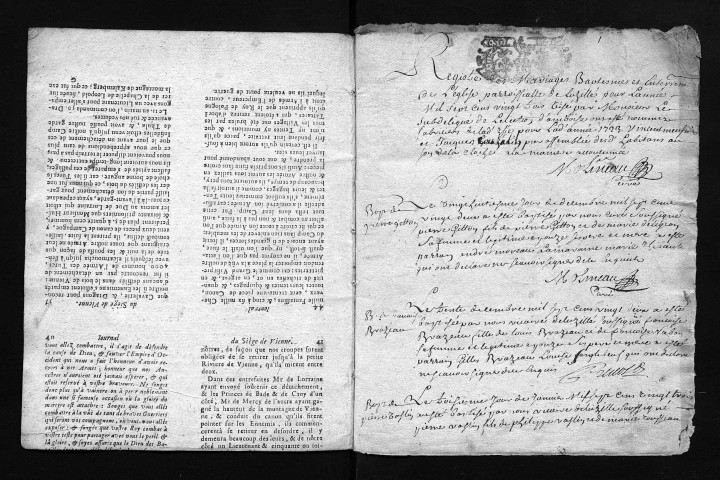 Collection communale. Baptêmes, mariages, sépultures, 1723-1728
