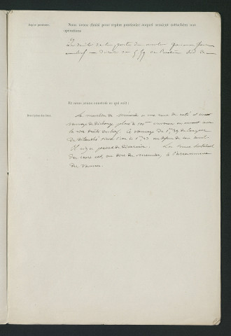 Projet de règlement d'eau, visite de l'ingénieur des Ponts et chaussées (30 juin 1853)