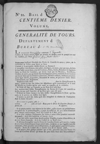 Centième denier et insinuations suivant le tarif (26 octobre 1774-31 décembre 1775)