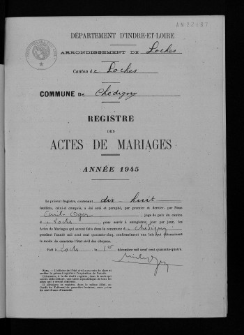 Mariages, 1945