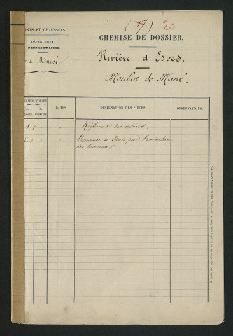 Moulin de Marcé à Marcé-sur-Eves (1861-1929) - dossier complet