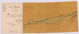 Plan de la rivière de la Claise dans la commune du Grand-Pressigny et du moulin d'Étableau (30 août 1862)