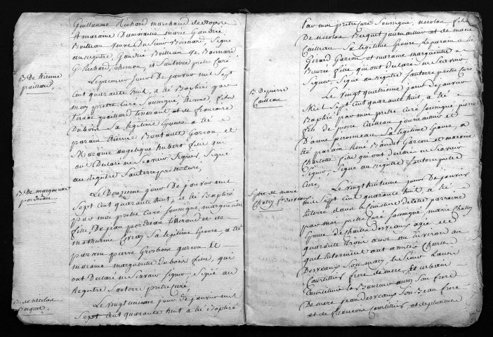 Collection du greffe. Baptêmes, mariages, sépultures, 1748