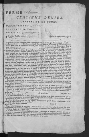 Centième denier et insinuations suivant le tarif (23 décembre 1758-9 mars 1761)