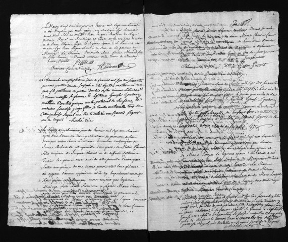 Collection du greffe. Baptêmes, mariages, sépultures, 1760