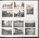 Bâtiments en ruine, hôtel de ville, école Mirabeau, cimetière, carré militaire allemand.