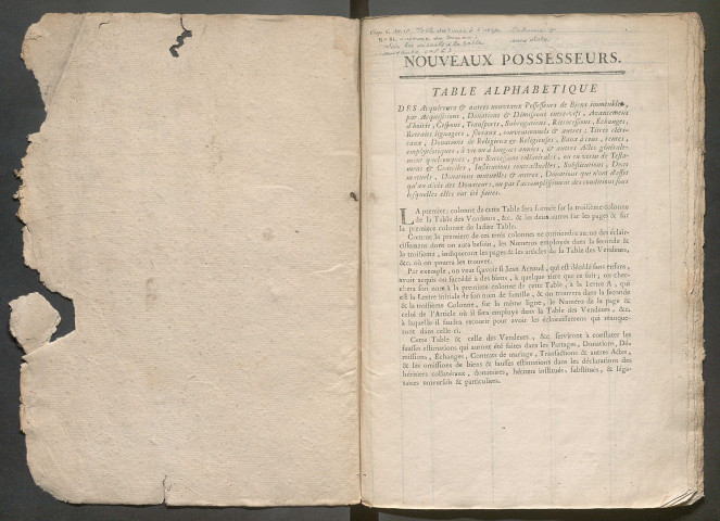 Table des acquéreurs classés par noms de lieux-dits – N° d'origine : 5