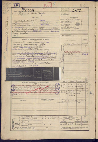 Classe 1925. Matricules n°1501-2000