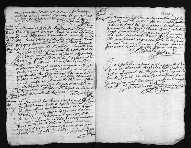 Collection du greffe. Baptêmes, mariages, sépultures, 1688 - L'année 1687 est lacunaire dans cette collection