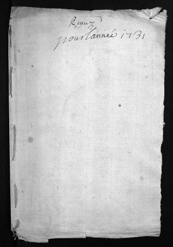 Baptêmes, mariages, sépultures, 1731