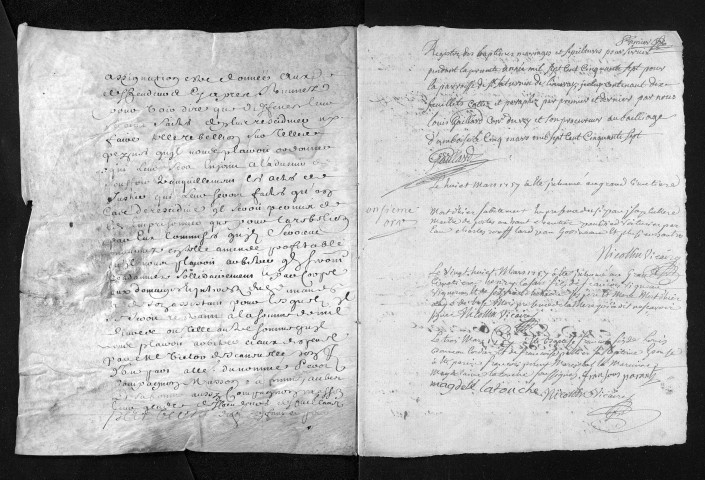 Collection du greffe. Baptêmes, mariages, sépultures, 1757