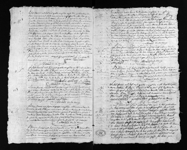 Collection du greffe. Baptêmes, mariages, sépultures, 1790-1791