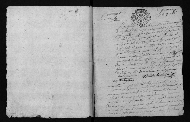 Collection communale. Baptêmes, mariages, sépultures, 1731-1735