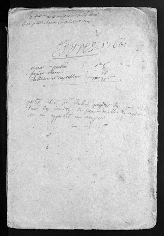 Collection du greffe. Baptêmes, mariages, sépultures, 1763