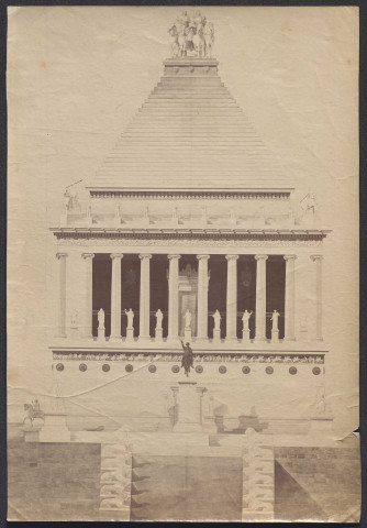 Terracine. Temple d'Anxur : photographie d'un dessin de Benjamin Chaussemiche.