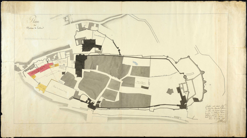Plan de la citadelle de Loches. Auteur : Vallée.