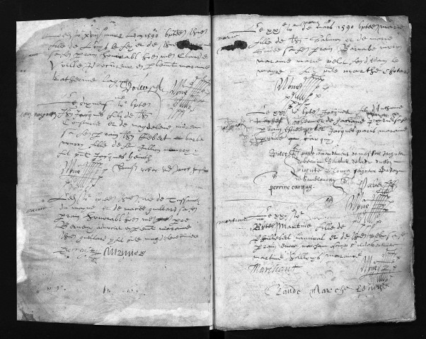Collection communale. Baptêmes, 18 mars 1590-3 mars 1593