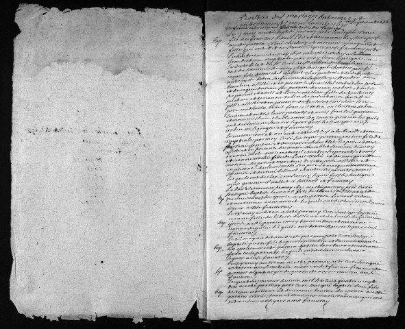 Collection du greffe. Baptêmes, mariages, sépultures, 1690-1694 - Les années 1676-1689 sont lacunaires dans cette collection