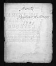 Collection du greffe. Baptêmes, mariages, 1747