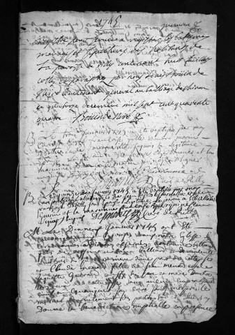 Baptêmes, mariages, sépultures, 1745