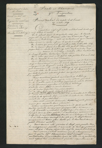 Procès-verbal de visite (27 octobre 1837)