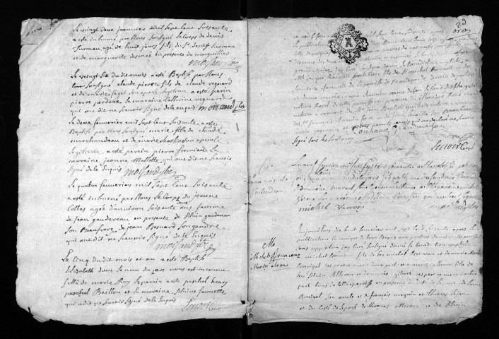 Collection du greffe. Baptêmes, mariages, sépultures, 1760