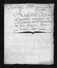 Collection du greffe. Baptêmes, mariages, sépultures, 1772