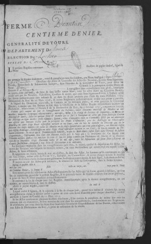 Centième denier et insinuations suivant le tarif (4 novembre 1752-4 avril 1755)