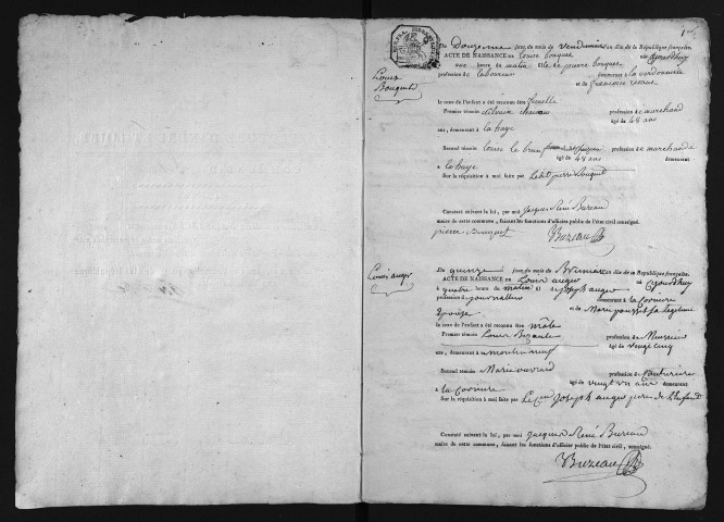 Balesmes. Naissances, an X