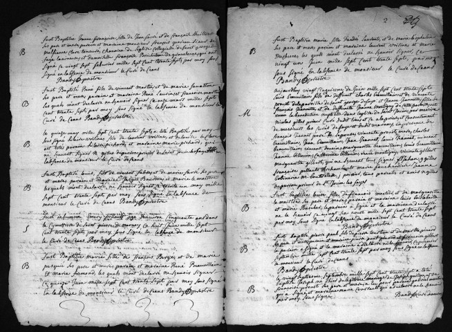 Collection du greffe. Baptêmes, mariages, sépultures, 1737 - Les années 1694-1736 sont lacunaires dans cette collection