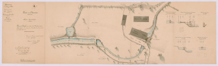 Plan et détails du moulin de la Mouline (2 juin 1854)