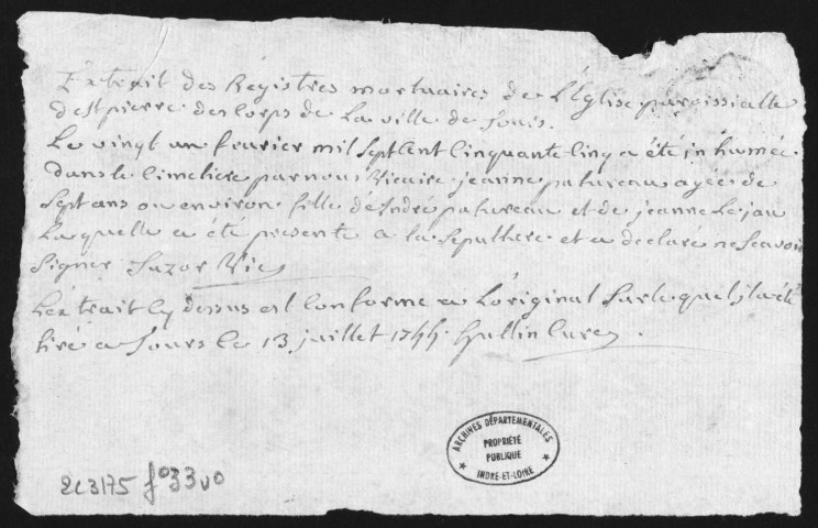 Centième denier et insinuations suivant le tarif (7 avril 1754-15 février 1758)