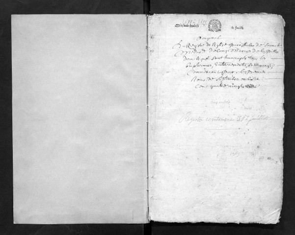 Collection communale. Baptêmes, mariages, sépultures, septembre 1680-1699