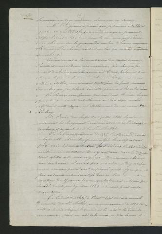 Arrêté préfectoral portant modification du chemin d'Esvres à Cormery (5 mars 1831)