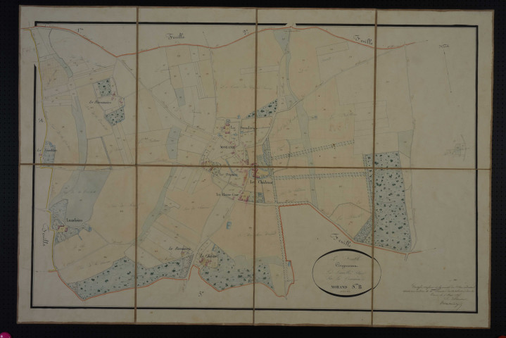 Plans parcellaires (extraits des plans du cadastre napoléonien de Morand et Saunay), 1845.