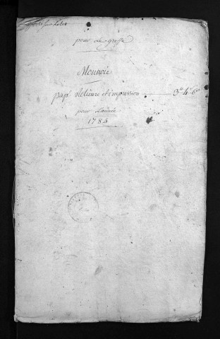 Collection du greffe. Baptêmes, mariages, sépultures, 1784