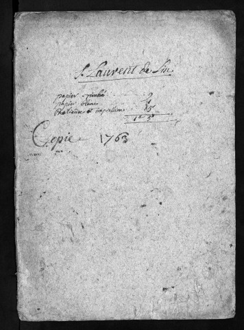 Collection du greffe. Baptêmes, mariages, sépultures, 1763