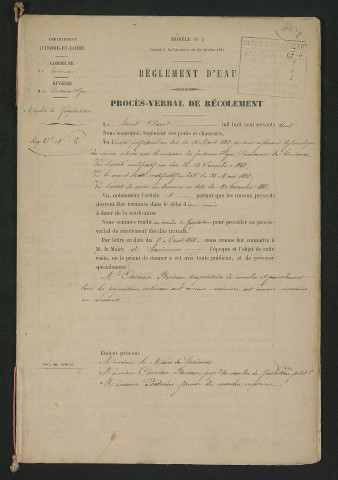 Procès-verbal de récolement (8 août 1868)