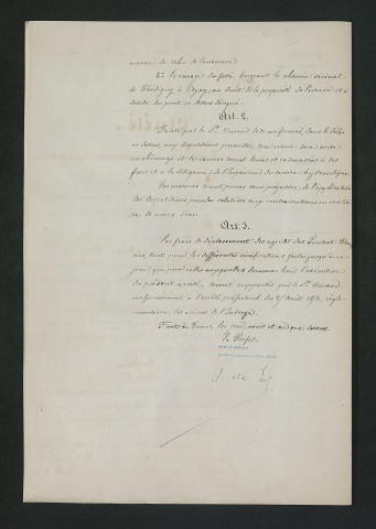 Arrêté de mise en demeure d'exécuter les travaux prescrits (15 juin 1860)