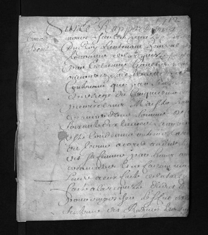 Collection du greffe. Baptêmes, mariages, sépultures, 1712