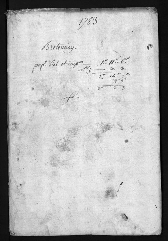 Collection du greffe. Baptêmes, mariages, sépultures, 1783